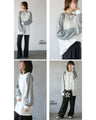 I like this color. Loose raglan knit top.