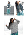 A long sleeve T-shirt for adults with a crinkled look