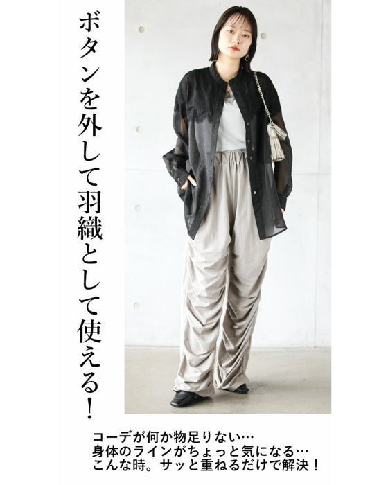 華やか且つモード艶っぽシースルーSHIRT トップス