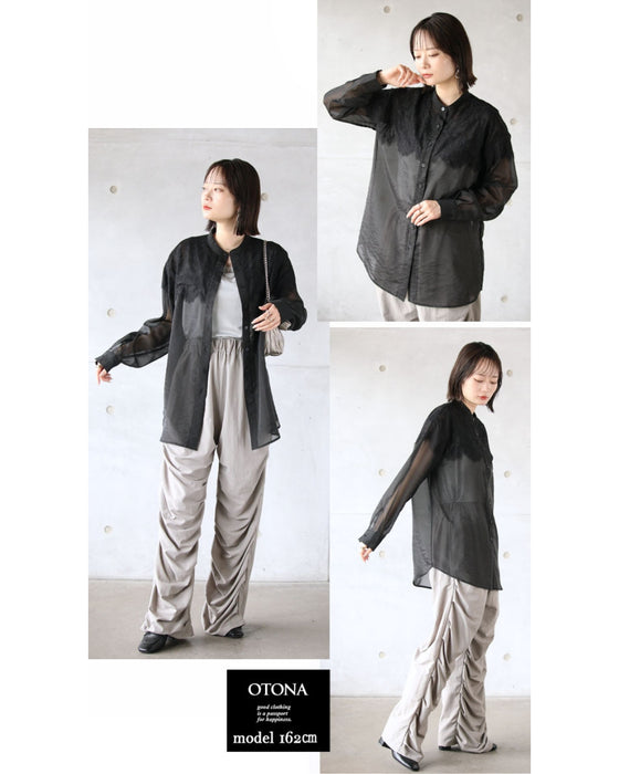 華やか且つモード艶っぽシースルーSHIRT トップス