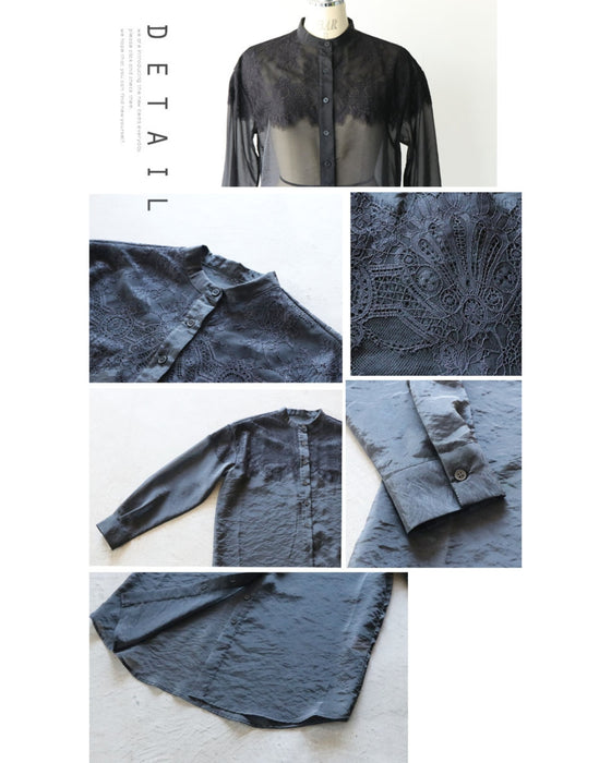 華やか且つモード艶っぽシースルーSHIRT トップス
