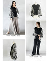 Tops made of different materials that stand out with their patterns and materials
