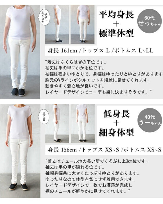 ストライプ 花で 細魅せ。ドッキングワンピース