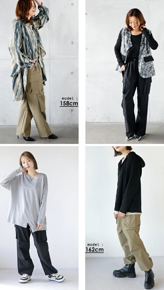 【アウトレット返品交換不可】「シュッ」とあしなが ストレッチ カーゴパンツ（カーキベージュのみ）