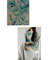 Botanical print sheer knit top