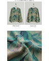 Botanical print sheer knit top