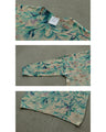 Botanical print sheer knit top