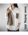 Mixed material docking shirt top