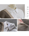 Mixed material docking shirt top