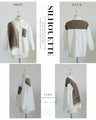 Mixed material docking shirt top