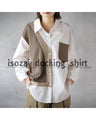 Mixed material docking shirt top