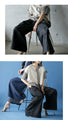 Pants with wide stitch design