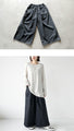 Pants with wide stitch design