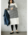 大人のゆるボーダーチュニックワンピース