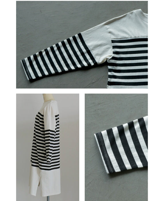 大人のゆるボーダーチュニックワンピース