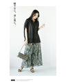 A sheer, light-weight flared skirt with a bold pattern