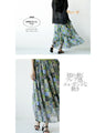 A sheer, light-weight flared skirt with a bold pattern