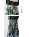 A sheer, light-weight flared skirt with a bold pattern