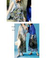 A sheer, light-weight flared skirt with a bold pattern