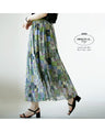 A sheer, light-weight flared skirt with a bold pattern