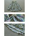 A sheer, light-weight flared skirt with a bold pattern