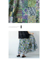A sheer, light-weight flared skirt with a bold pattern