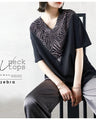 A chic adult zebra print top with a big V-neck that makes your face look smaller