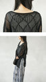 Diamond print sheer top