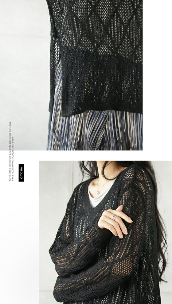 ダイヤ柄シアートップス
