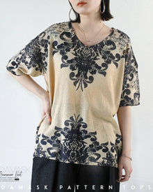  Damask print top