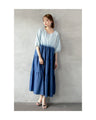 A cute and casual gradient dungaree tiered dress