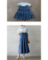 A cute and casual gradient dungaree tiered dress