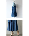 A cute and casual gradient dungaree tiered dress