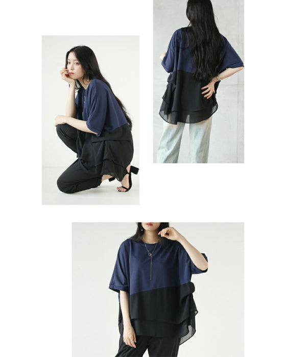 A top with different materials to enhance your style