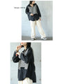Mixed material docking shirt top