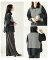 Mixed material docking shirt top