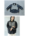 Mixed material docking shirt top