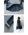 Mixed material docking shirt top