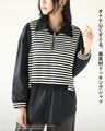 Mixed material docking shirt top