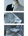 A mixed shirt top with a striking pattern