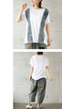 エッジを効かせたデニムラインTシャツ トップス