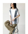 エッジを効かせたデニムラインTシャツ トップス