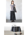 Wrinkled random stripe skirt