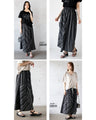 Wrinkled random stripe skirt