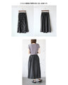 Wrinkled random stripe skirt