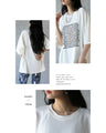 スタッズ＆立体ロゴ ロックな煌めきで差のつく大人カジュアルTシャツ