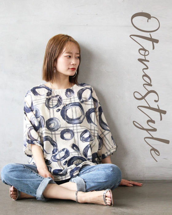 水彩アート柄シャツ トップス