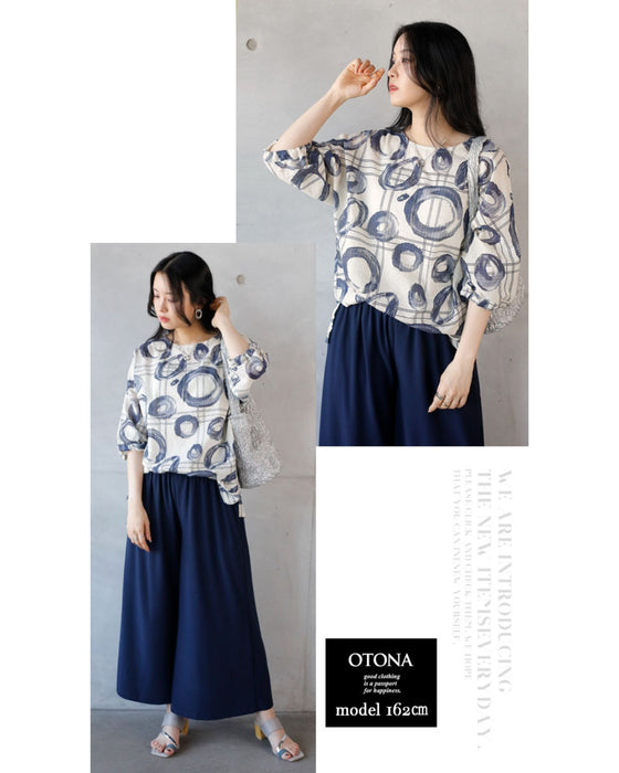 水彩アート柄シャツ トップス