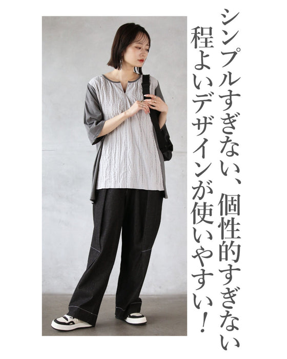 ユルッと、サラッと 着心地にハマる異素材Tシャツ