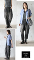 Relaxed adult style. Stitched denim. Pants